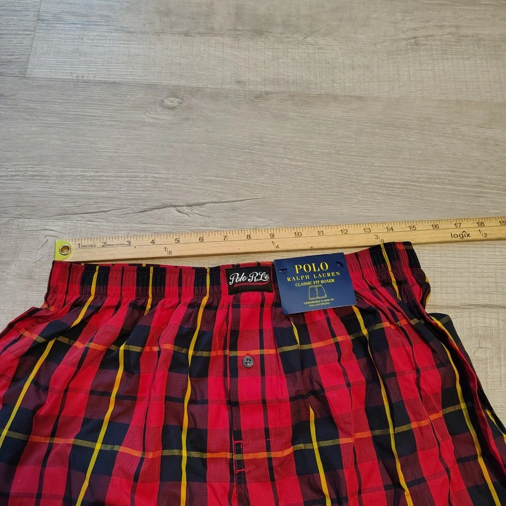Polo Ralph Lauren Mens Classic Fit Woven Boxers Red Plaid L L107HR NWT